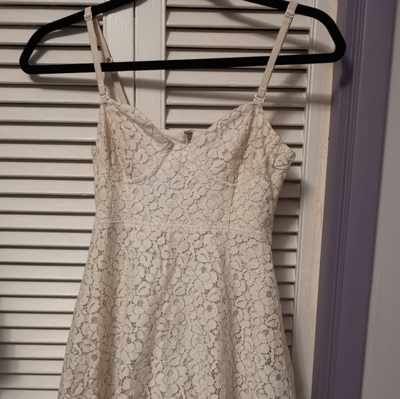 Talula Lace Skater Cream Dress - Picture 2 of 9